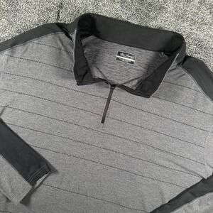 Ben Hogan Performance 1/4 Zip Pullover Mens 5XL Grey Black Striped Golf Top
